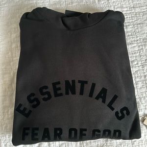 Essentials - Fear of God Men’s Jet Black Hoodie - Large